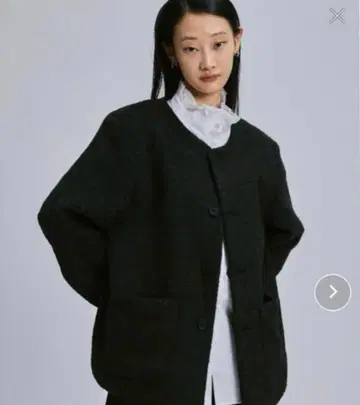 fekete 페케테 노카라 울 샤기 자켓