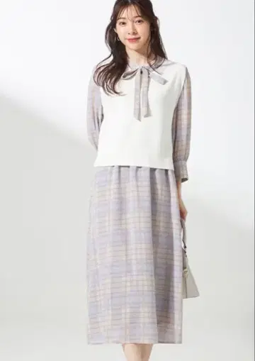 [ 2개 세트 ] 니트 베스트 원피스 세트 [ any SiS ]