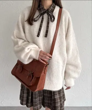 샤기 니트 풀오버