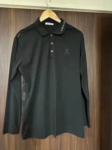 MARK & LONA 긴팔 피케 셔츠 블랙 카모플라쥬