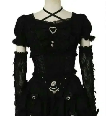 LIZLISA 암워머 부착 뷔스티에 상의 블랙