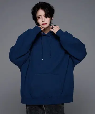 ADRER 초 헤비 웨이트 베이직 빅 후드티 M 사이즈 블루