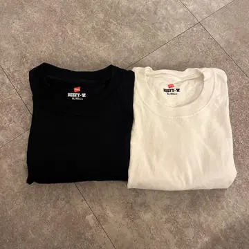 비피 롱 T셔츠 XL 화이트 블랙 세트