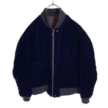 정가 5만 일본제 [ 더퍼 재팬 ] 벨로아 & 퀼팅 리버서블 블루종