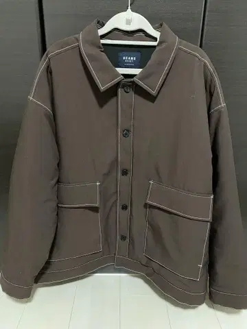 BEAMS 남성용 충전솜 스티치 블루종 브라운
