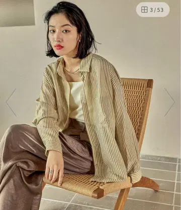 렙심 시어 컬러 스트라이프 셔츠