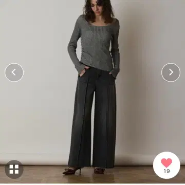 Diagram 콤비 데님 와이드 팬츠