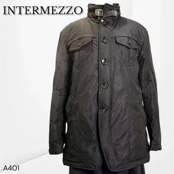 [인터메쪼] 다운 자켓 소가죽 벨트 포함 충전솜 아우터 L