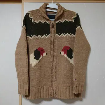 Tommy Hilfiger 강아지 무늬 집업 니트