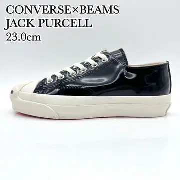 [ 미사용 ] 컨버스 잭 퍼셀 블랙 페이턴트 가죽 빔즈