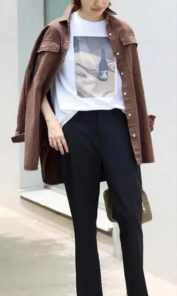 Healthy.DENIM 슬로브 별주 빅 셔츠 ALMOND