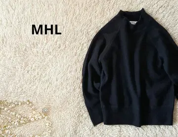 마가렛호웰 융모 울 모크넥, 롤넥 니트 블랙