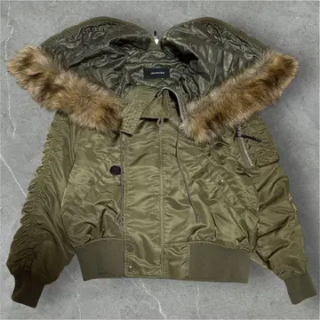 archive 짧은 기장 N2B 퍼 블루종 퍼 자켓 y2k 카키