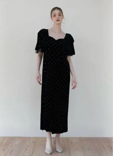 acka bijou dot velours dress