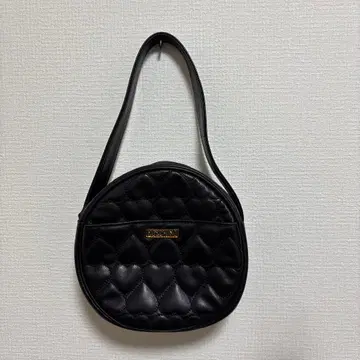 레어 백 블랙 모스키노 MOSCHINO 하트 퀼팅 원형 숄더