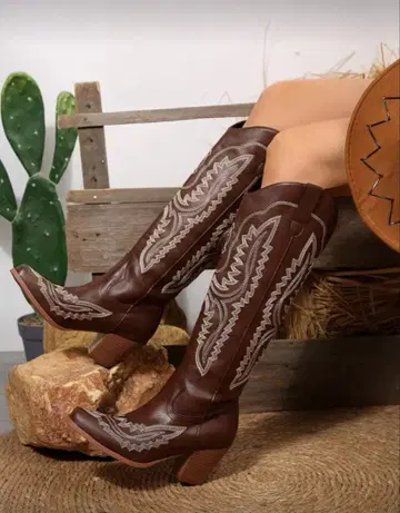 웨스턴 부츠 커피 브라운