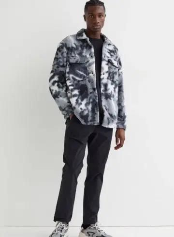 H&M 보아 보아 자켓 카모플라쥬 다크 블루 L