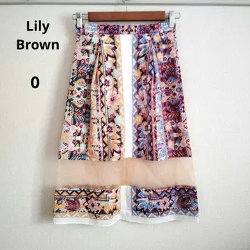 Lily Brown 꽃무늬 플레어 스커트 무릎 기장 경량 세련된 캐주얼