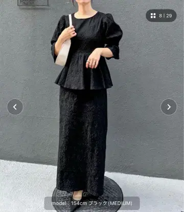 블랙 페플럼 드레스 MEDIUM