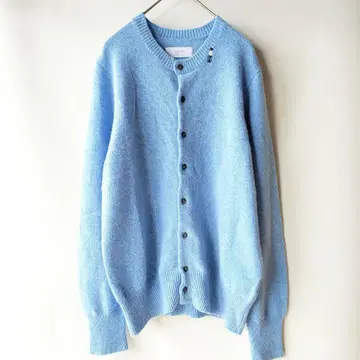 그린 소프트 라무 크루넥 니트 가디건