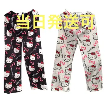 블랙 앤 화이트 키티 바지