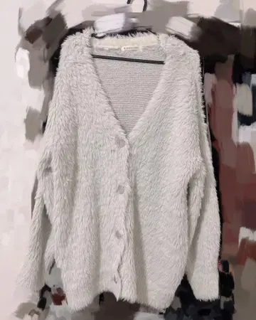 마제스틱 레곤 복슬복슬 샤기 미디 가디건