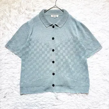 [상조아] 반팔 니트 가디건 42 실크 린넨 귀여운 캐주얼