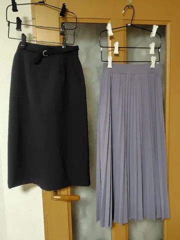 블랙과 연보라 스커트 세트