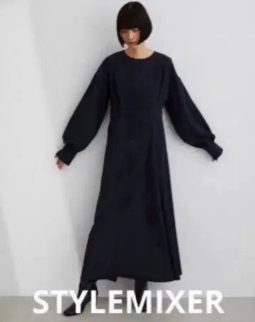 컨디션 최상 스타일믹서 비대칭 턱 플레어 원피스 /M/긴팔