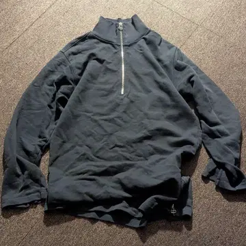 DRIES VAN NOTEN 블랙 하프 지퍼 맨투맨