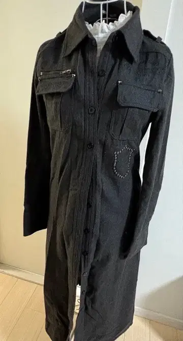 고스트 오브 할렘 다크 그레이 긴팔 코트