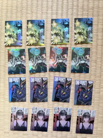 원펀맨 특전 특제 메탈릭 스티커 4종 4세트