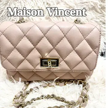 핑크 천연 가죽 퀼팅 체인 백 스몰 메종 뱅상 오렌티