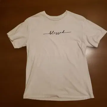 blessed 텍스트 프린트 T셔츠