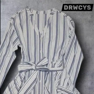 DRWCYS/도로시 스트라이프 패턴 긴팔 셔츠 원피스 사이즈 1