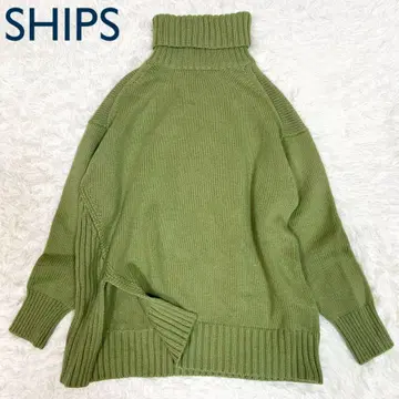 새상품급 쉽스 사이드슬릿 터틀 풀오버 그린 M