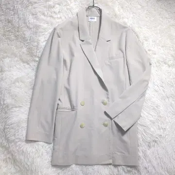 새상품급 에미 더블 브레스트 자켓 라이트 베이지 M 워셔블