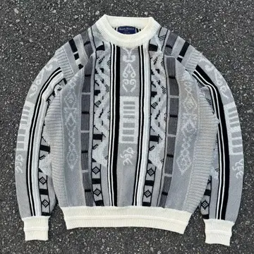 니트 스웨터 크루넥 빈티지