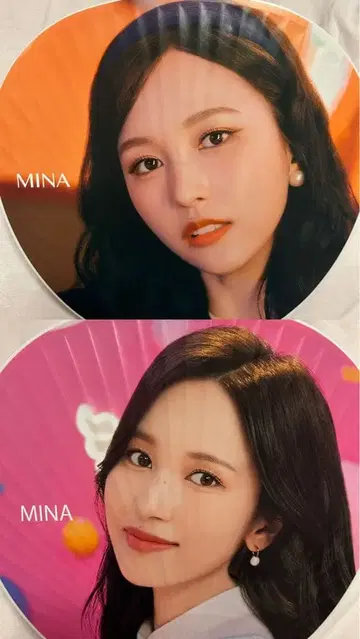 TWICE Mina 부채 2장 세트 Kura Kura 포프스트