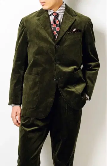 모아레스 morles 셋업 빔즈 수트 그린 코듀로이