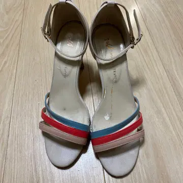 컬러풀 스트랩 하이힐 샌들
