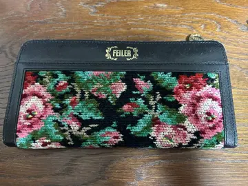 [ FEILER ] 꽃무늬 장지갑 블랙