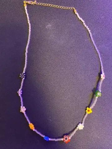 BEAMS 비즈 목걸이 꽃 모티브