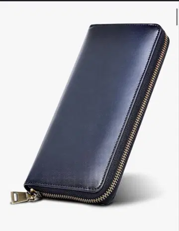 장지갑 남성용 천연 가죽 [손 염색 마감] 일본제 앤티크 가죽