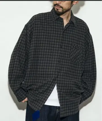 HINSON/힌슨 레귤러 카라 롱 슬리브 플란넬 셔츠