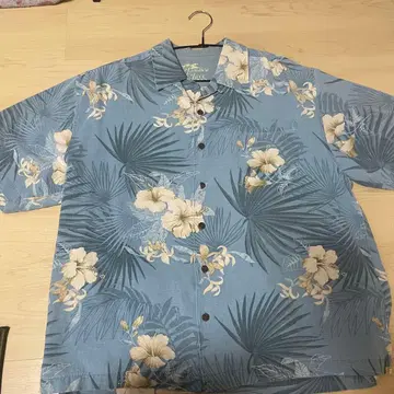 Jamaica Jaxx 알로하 실크 반팔 셔츠 블루