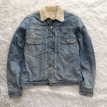 미사용과 같은 론 헤르만 보아 데님 자켓 크러쉬 가공 S 사이즈