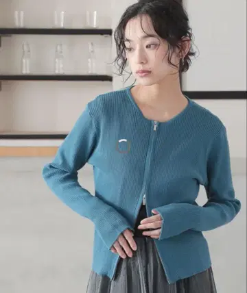 n'OrLABEL 니트 더블 지퍼 가디건 M