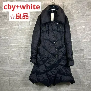 고품질 cby+WHITE 천연 구스다운 루마니아산 롱다운 코트 L