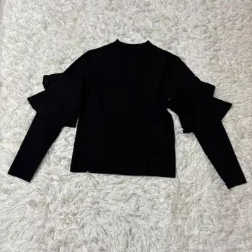 PINKY&DIANNE 여성용 긴팔 니트 M 프릴 블랙 레이온